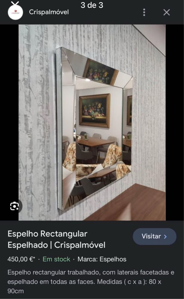 Espelho com moldura espelhada