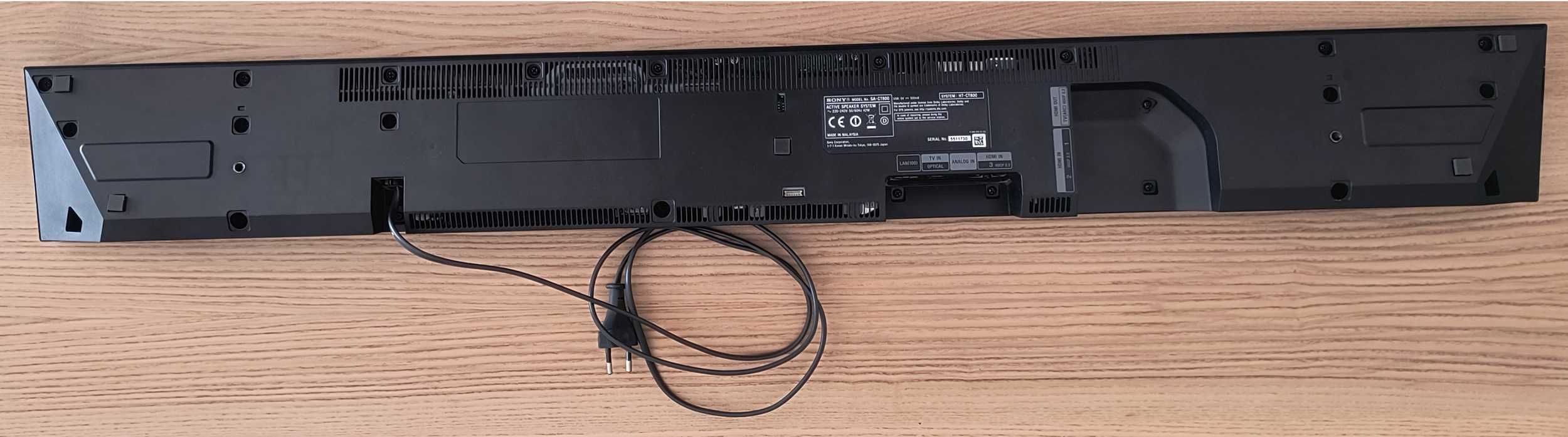 Soundbar Sony HT-CT800 - 3 HDMI + HDMI ARC, HDCP 2.2