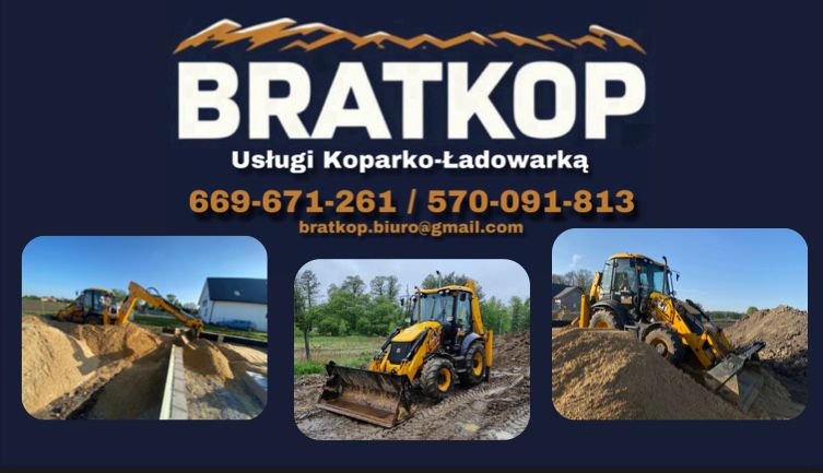 Usługi Koparko-Ładowarką / Prace Ziemne / Koparka / WOLNE TERMINY