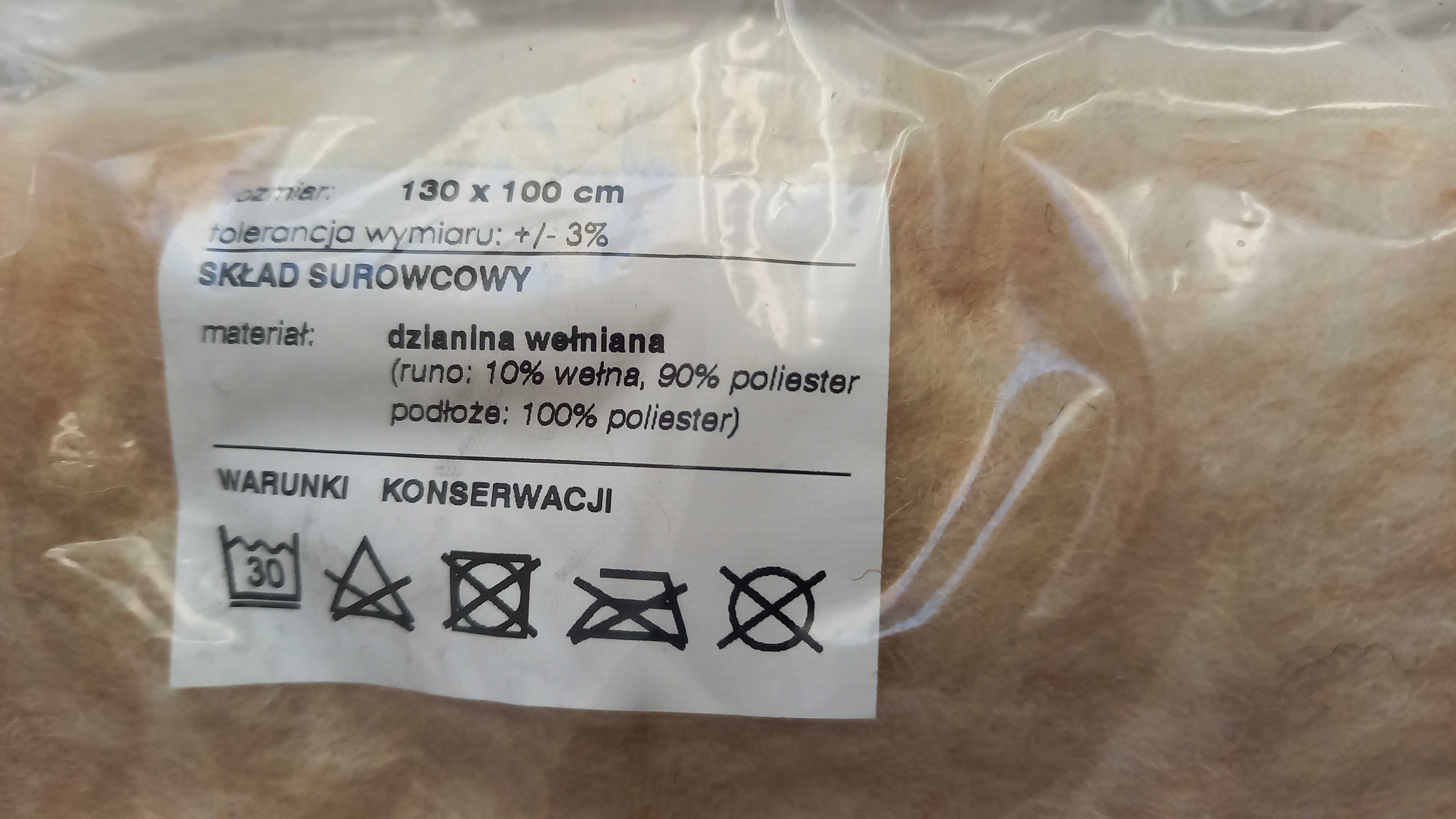 kocyk nowy z dodatkiem wełny