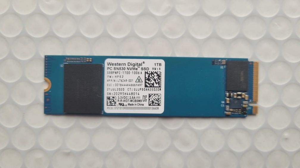 m2 ssd nvme 1tb WD SN530 gen3 для ноутбуків та ПК (99% здоров'я)