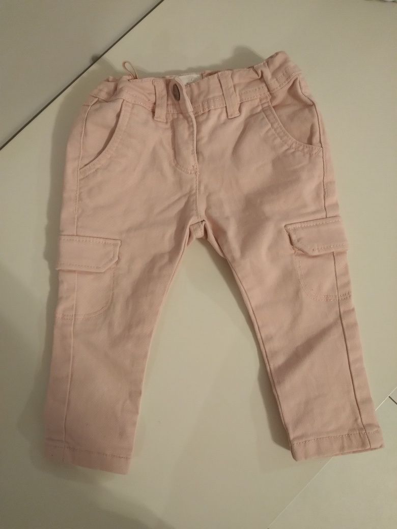 Spodnie jeans streach róż 74/80 dziewczynka