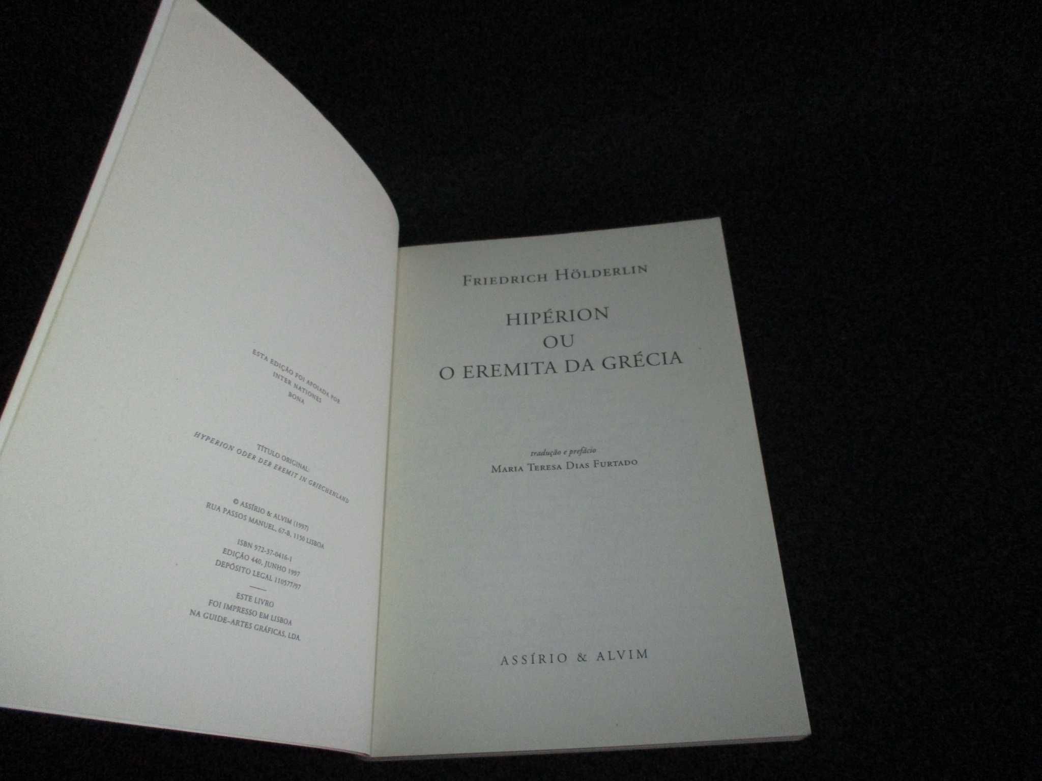 Livro Hipérion ou O Eremita da Grécia Friedrich Hölderlin
