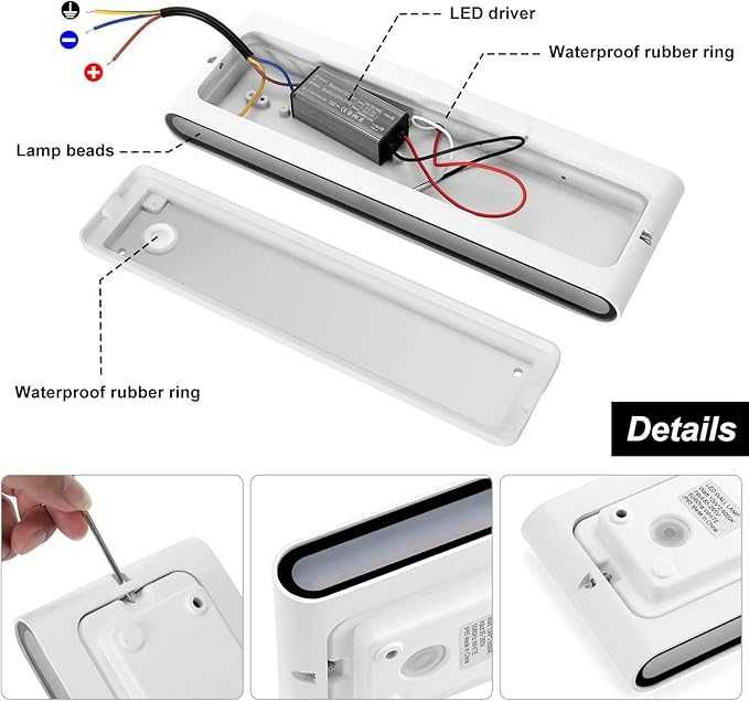 KAWELL Nowoczesna lampa ścienna LED20 Wz aluminium oświetlenie ścienne