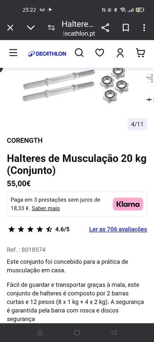 Mapa de Halteres 20 Kg