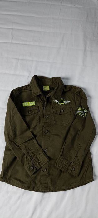Koszula nowa chłopięca 98cm khaki wojskowa