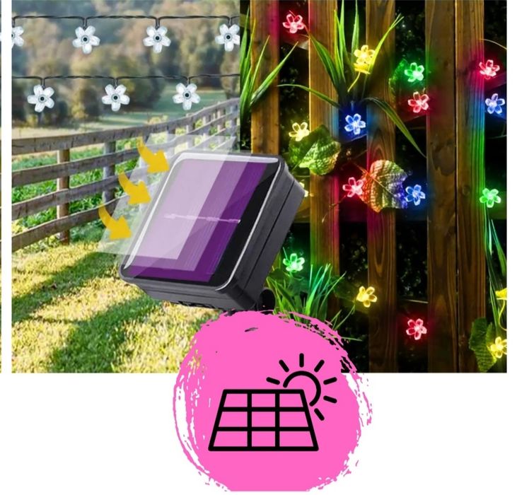 Girlanda kwiatuszki solarna długość około 7m