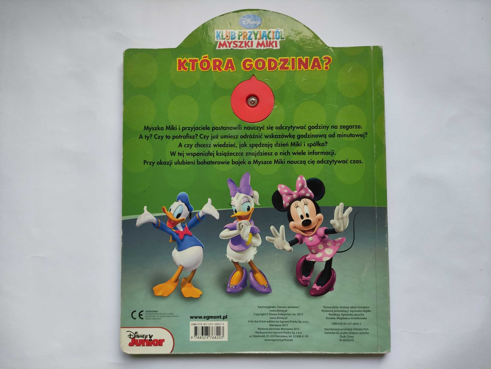 Książka książeczka gra zabawka Która godzina? + zegar Disney Junior