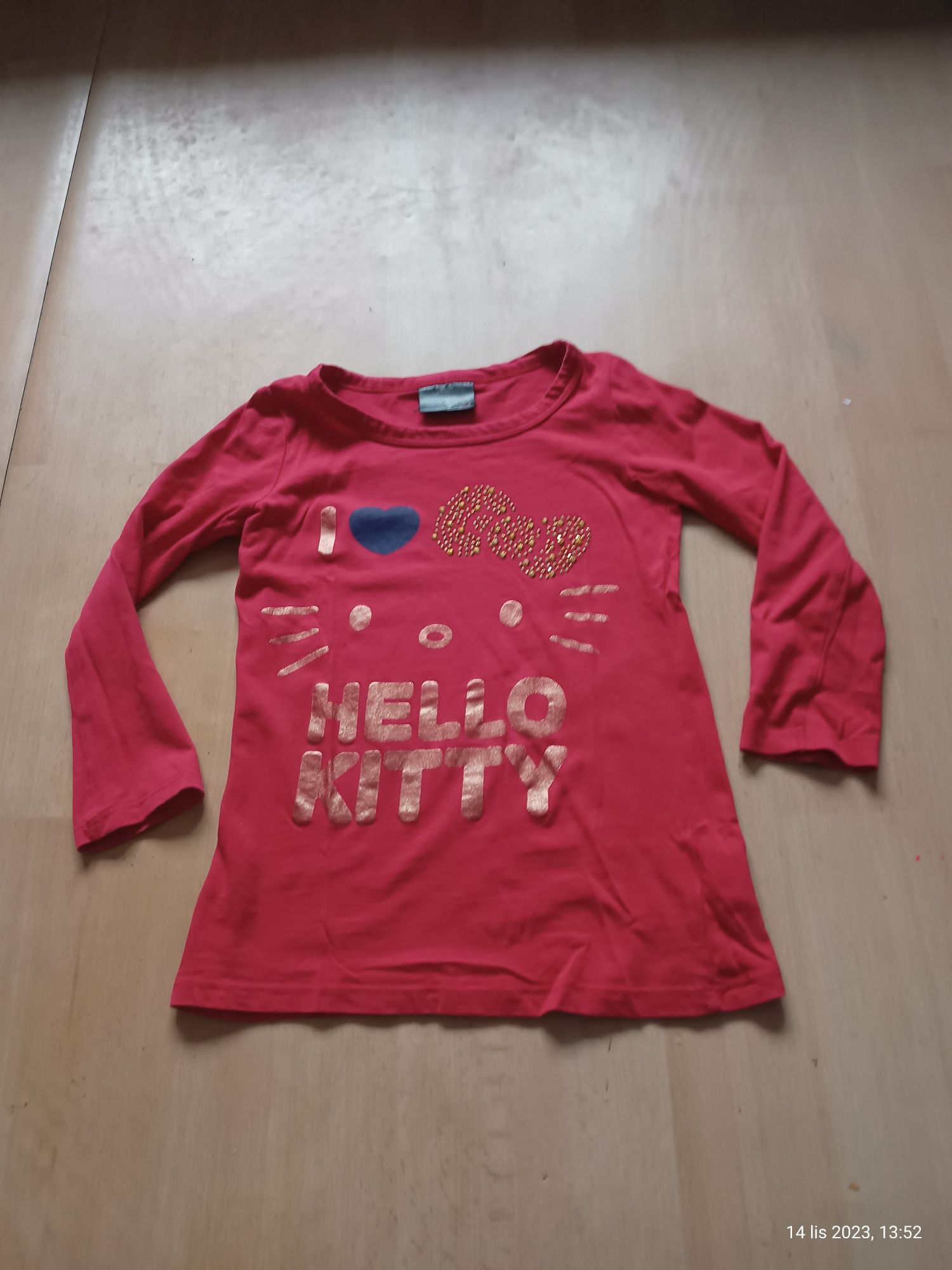 Bluzka bluzeczka T-shirt koszulka długi rękaw Next I Love Hello Kitty