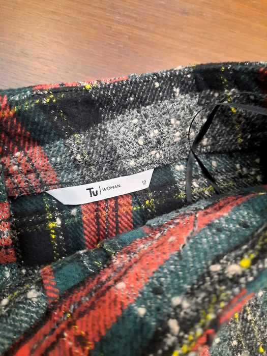 Теплая юбка в клетку