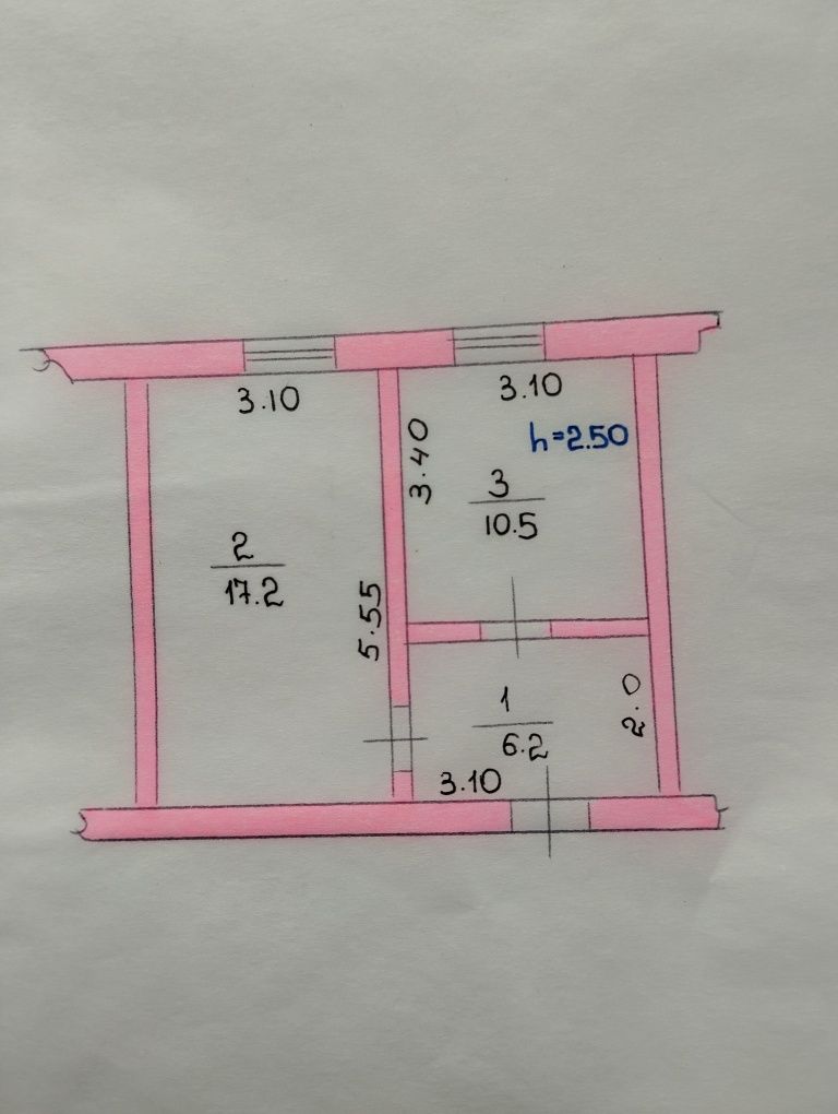 Продам недорого  2к гостинку