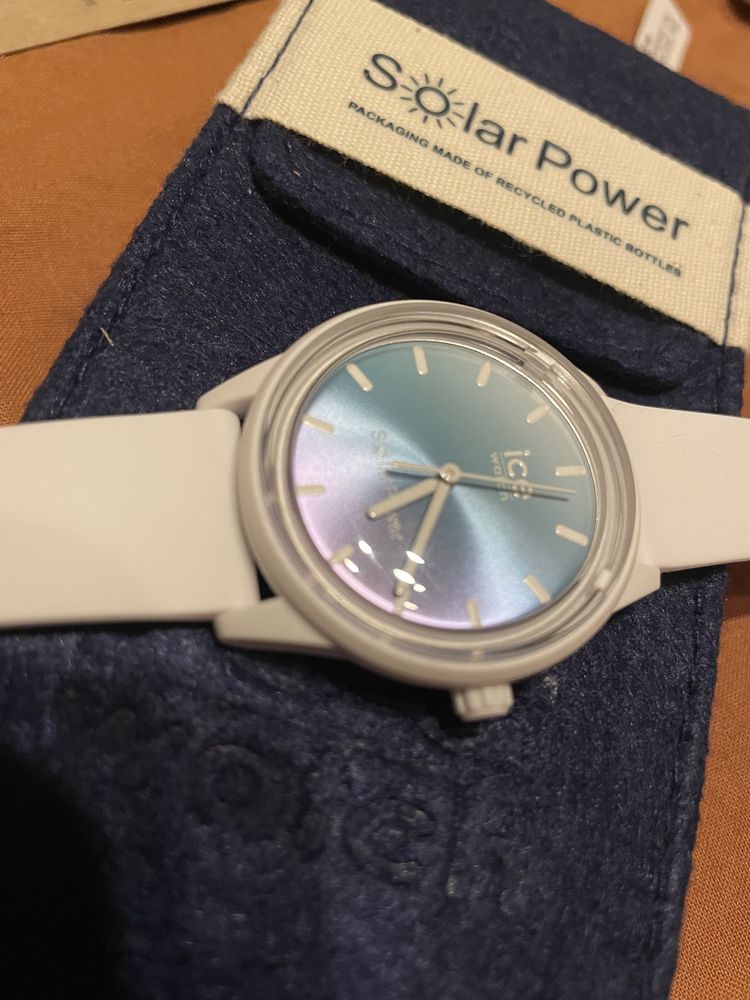 Ice watch biały silikowany zegarek solar power lilac nowy