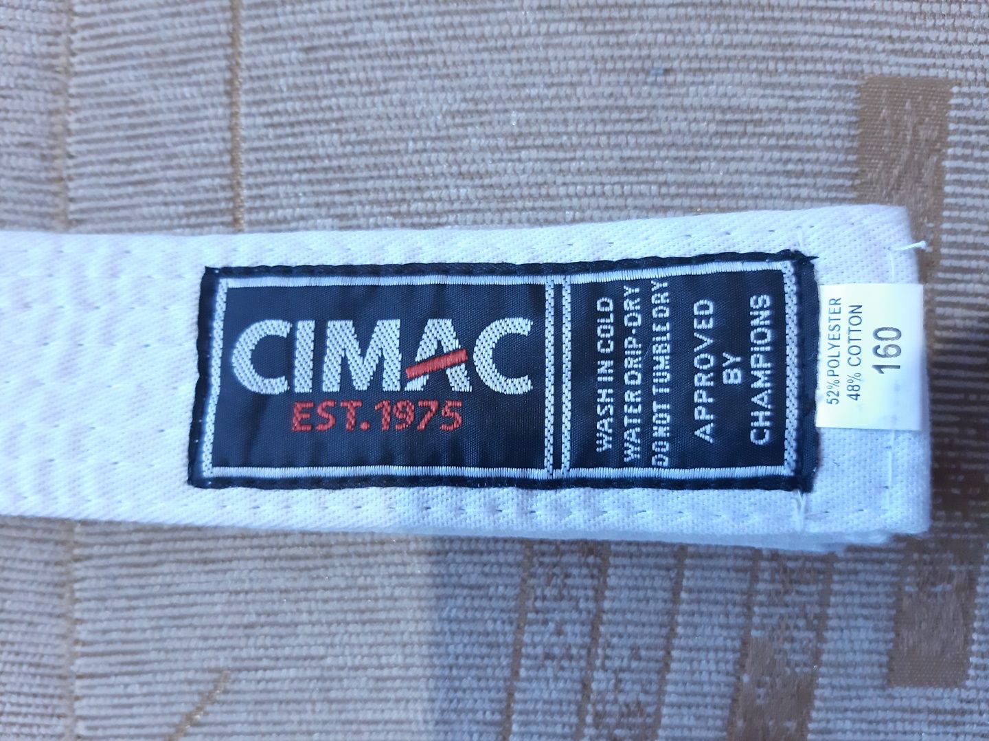 Новый белый пояс для единоборств Cimac рост 160