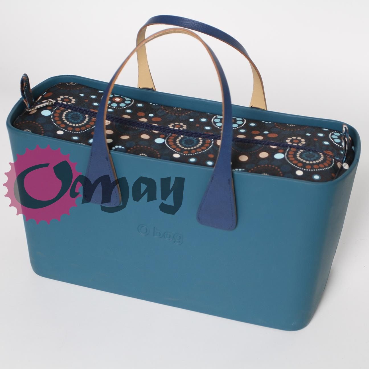 Granatowy organizer do OBAG CITY OCITY chocomay 2 kieszenie beż oMay