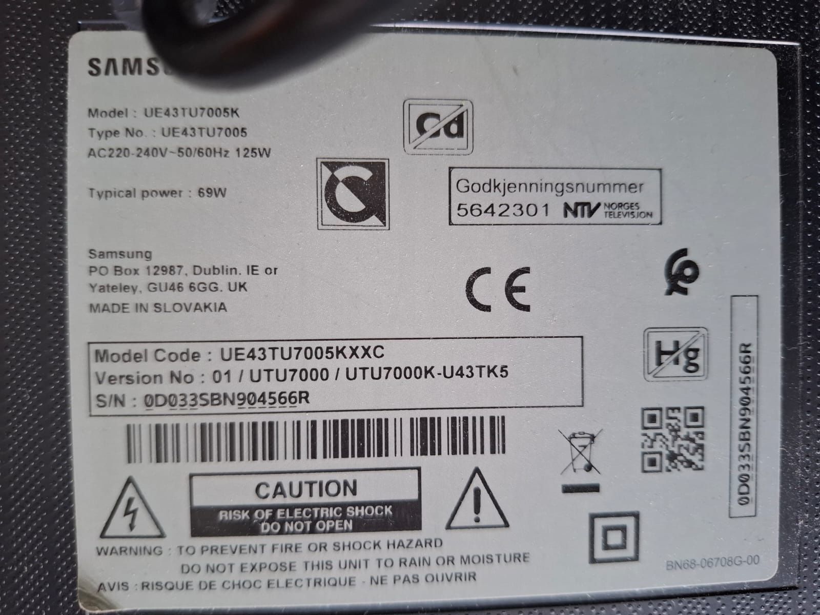 TV Samsung Smart LED 4K 43"