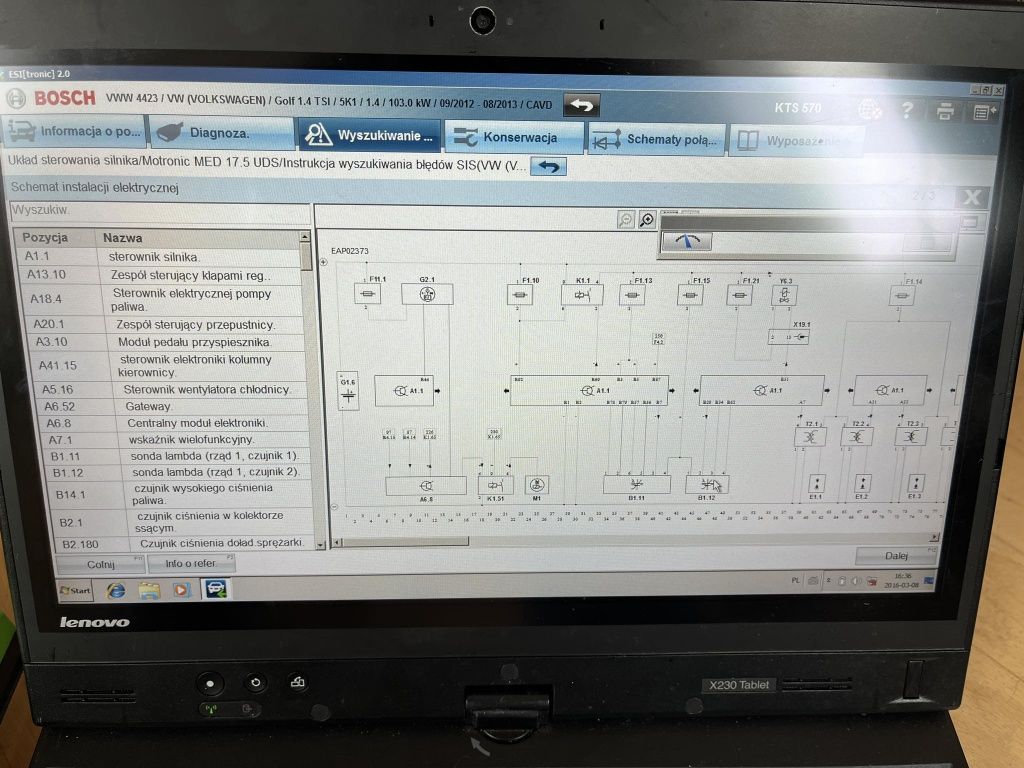 Komplet BOSCH KTS 540/570 tester diagnostyczny zestaw EPS BEA FSA DCU