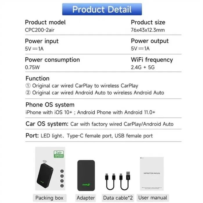 Carlinkit 5.0 Apple CarPlay / Android Auto