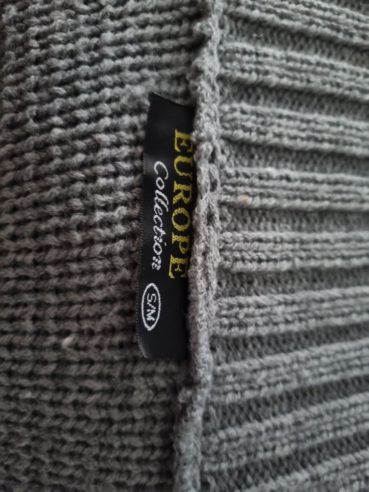 Kardigan Swetr sweter długi  wzór warkoczem S M XS ciążowy ciężarnych