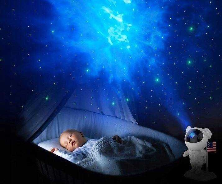 Lampka nocna dla dzieci astronauta projektor gwiazd kosmos na prezent