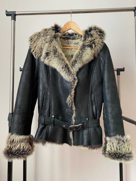 Дублянка чорна натуральна розм. М (дубленка)