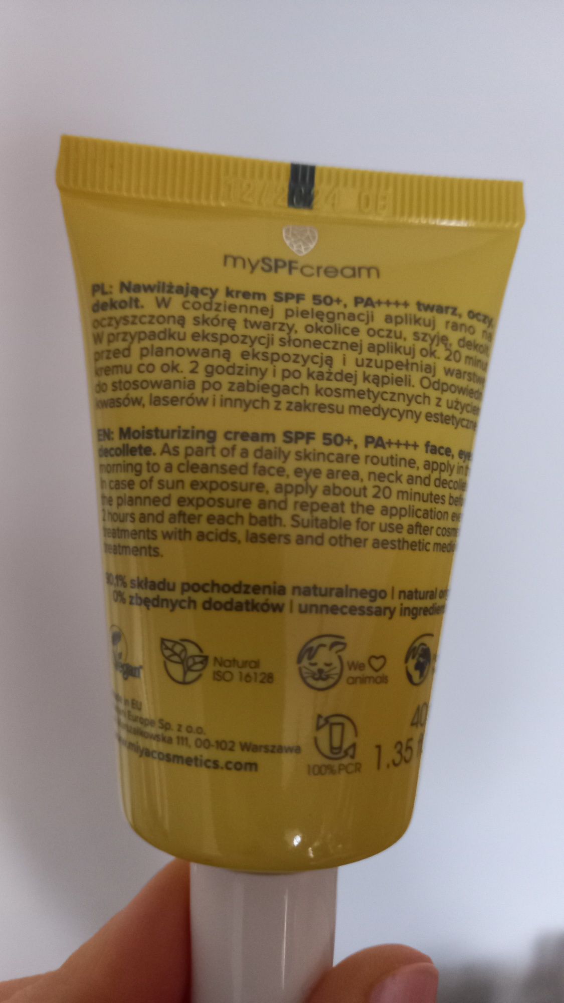 Nowy krem z filtrem SPF50+ MIYA twarz, oczy, dekolt