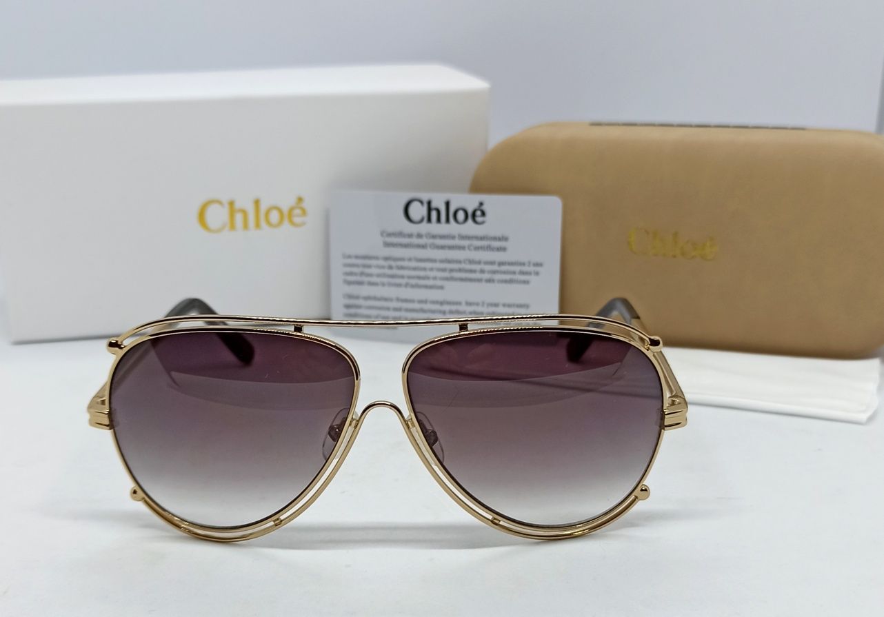 Chloe CE 121S стильные женские очки серый градиент в золотом металле