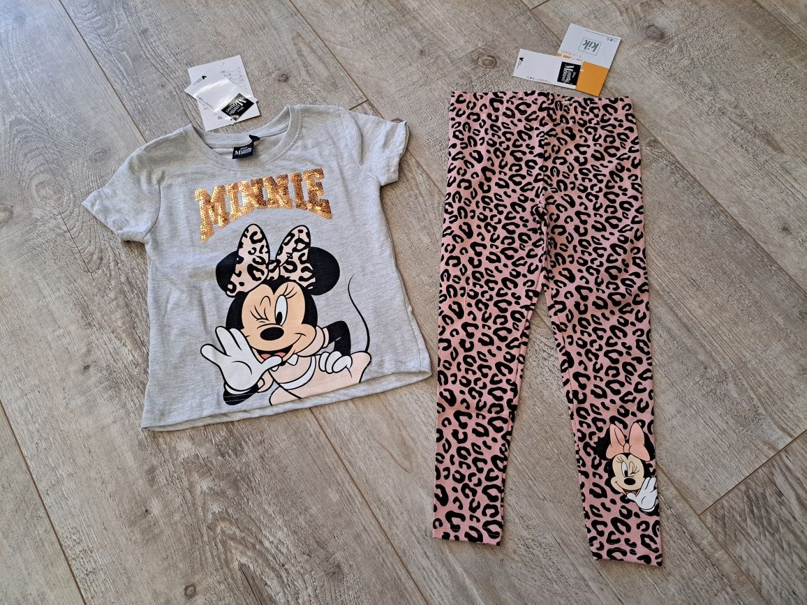 Zestaw t-shirty + getry - Myszka Minnie - rozm 104