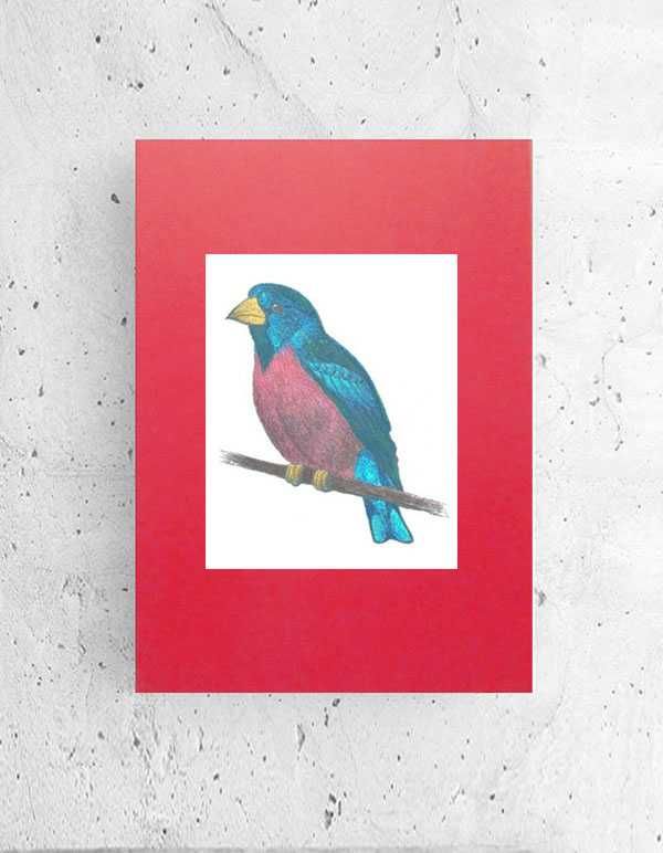 obrazek z ptaszkiem, ptaszek plakat A4, boho grafika do domu 21x30