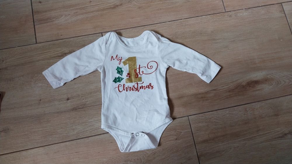 body świąteczne, rozmiar 68-74,  body moje pierwsze święta, zobacz inn