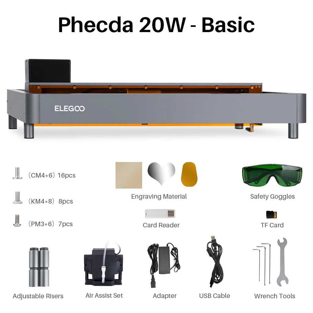Impressora Phecda Elegoo (Gravação/Corte) full extras + Caixa Proteção