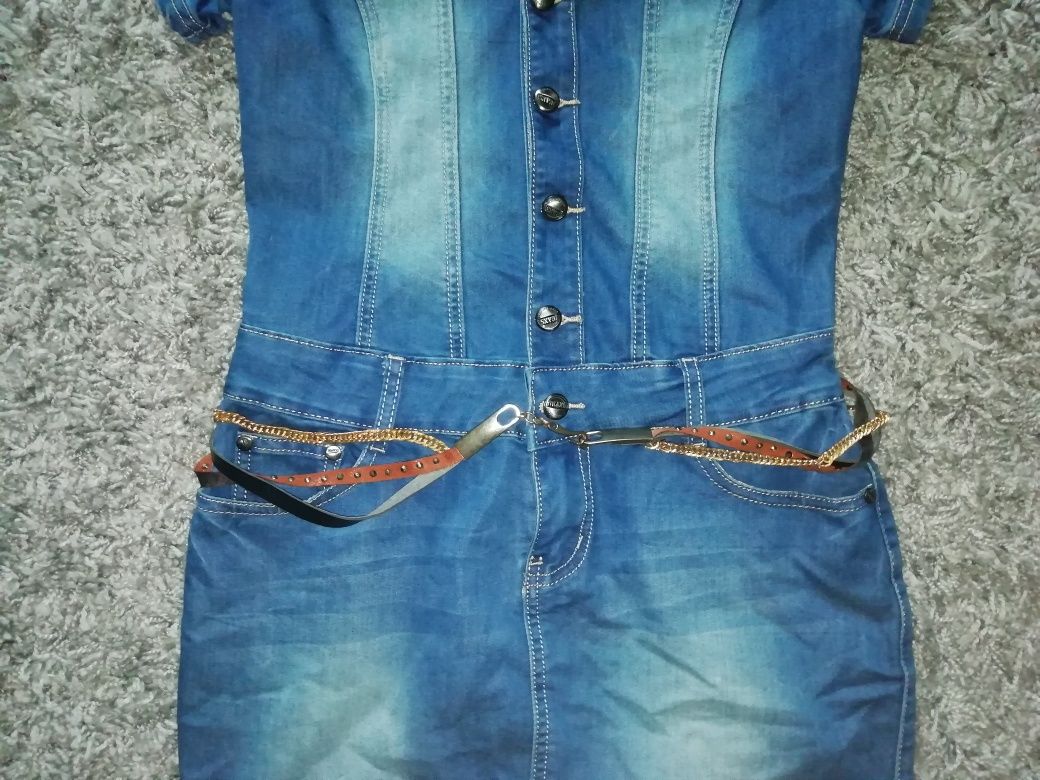 Sukienka jeans pasek roz 36