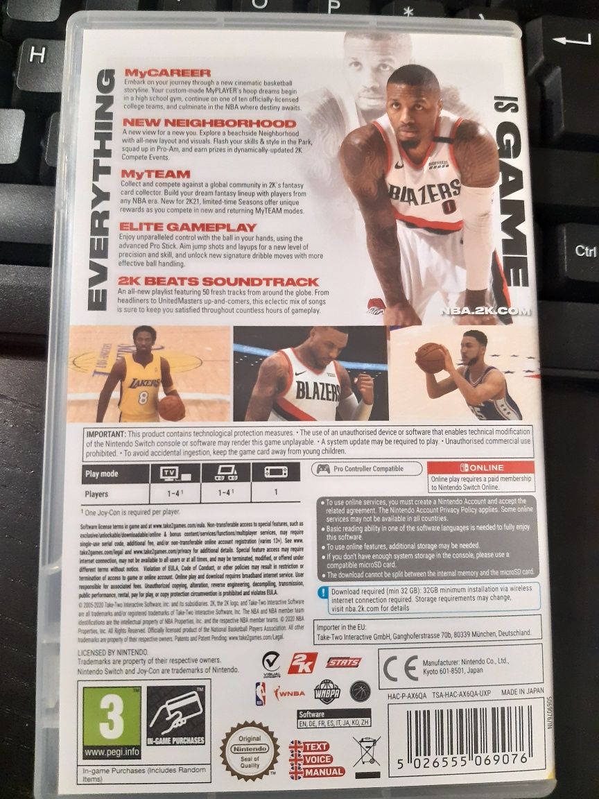 NBA 2k21 nintendo switch novo