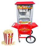 Wydajna Maszyna do popcornu 1400W + Wózek szybka wydajna porcja oświet