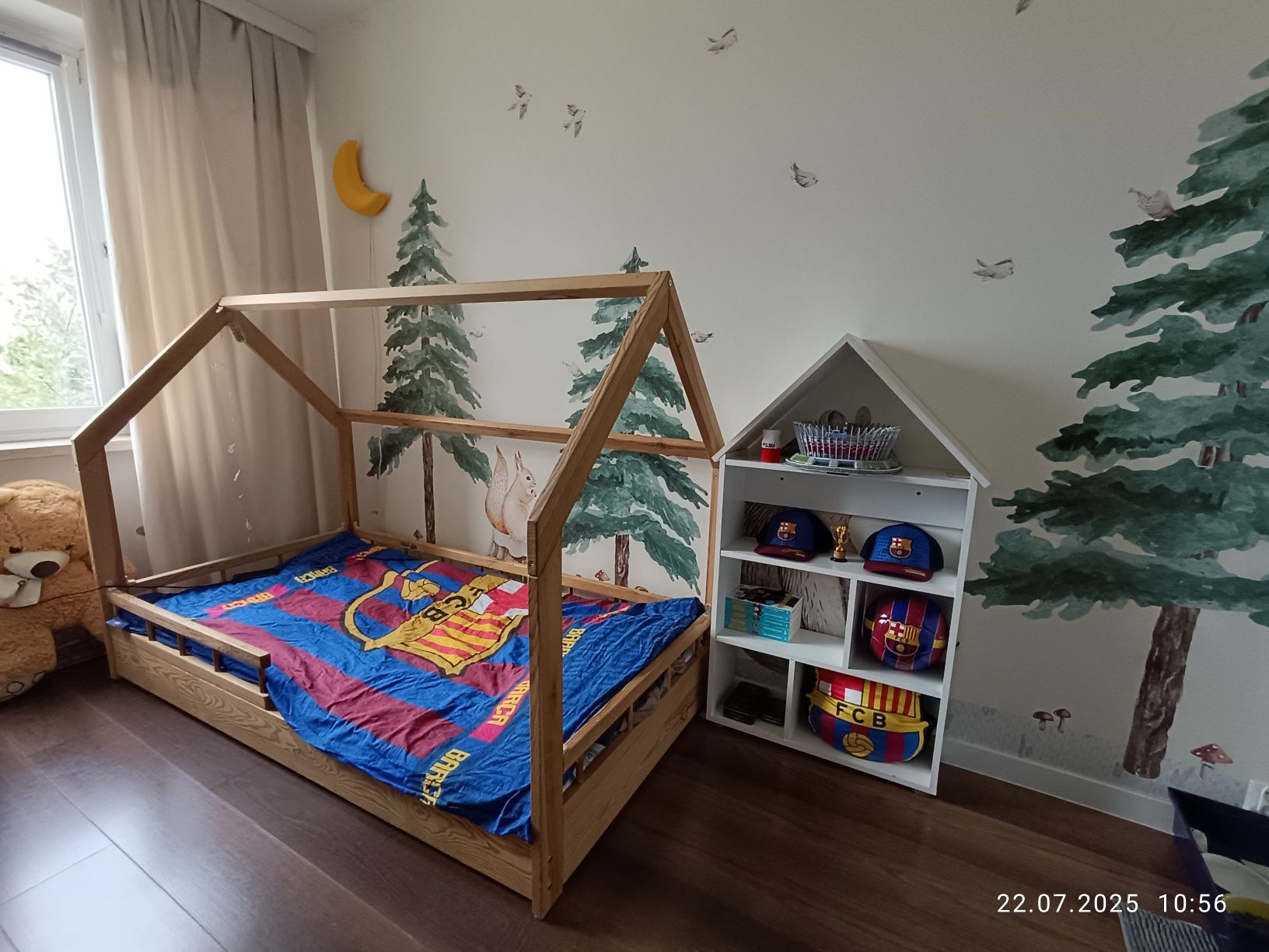 Sprzedam lóżko dzieciece domek 98x187 naturalne drewniane Wooden Heave