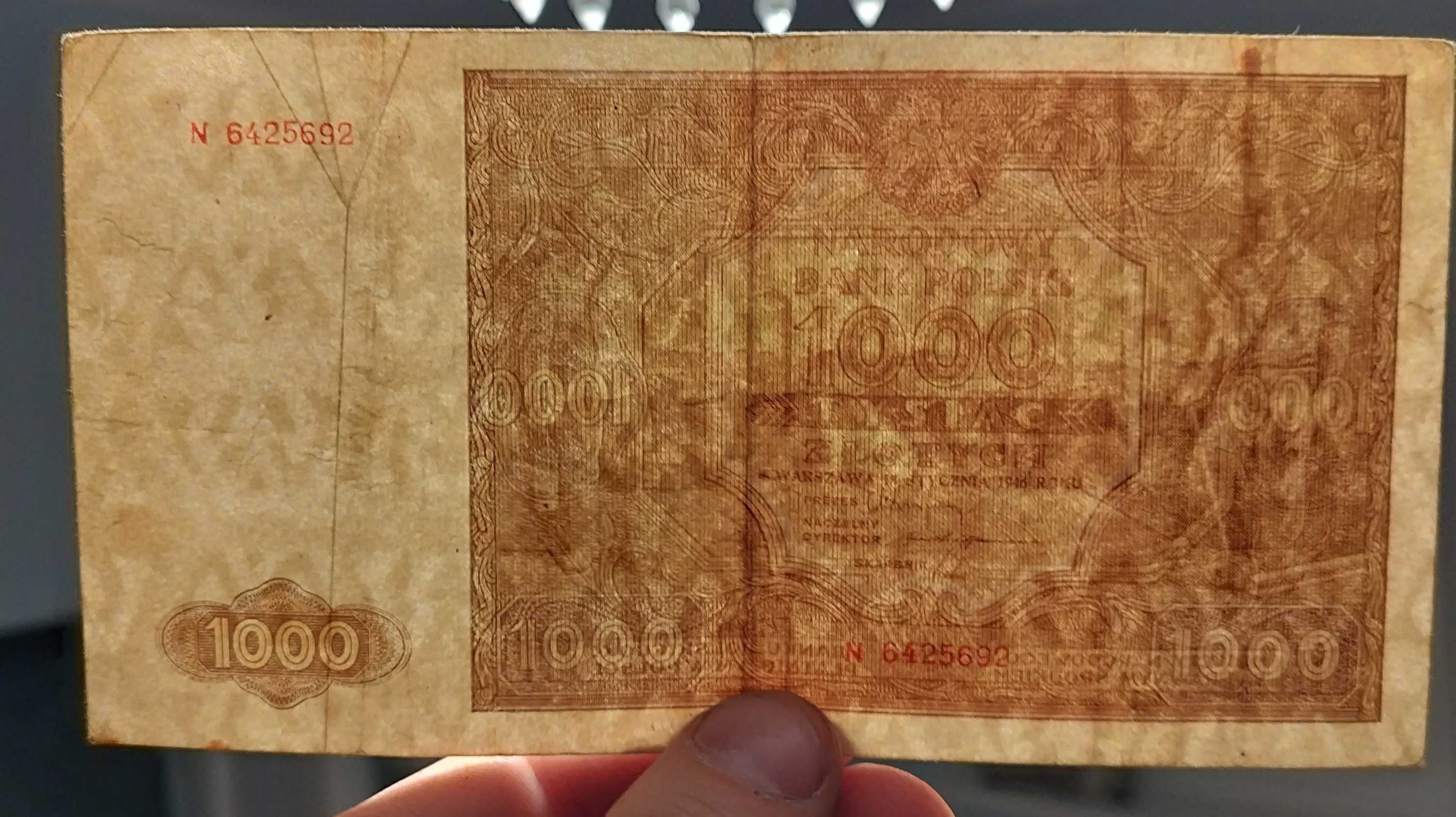 Stary banknot 1000zl z 1946r