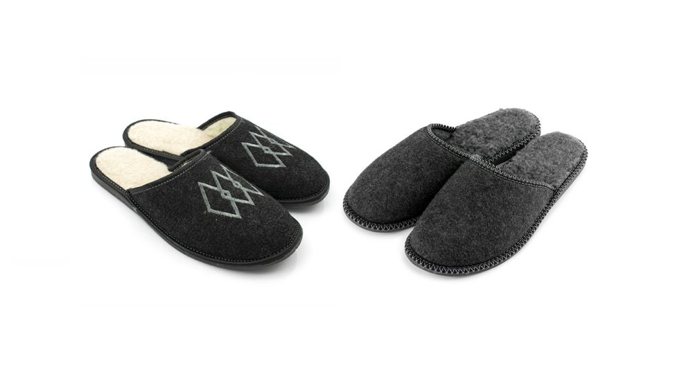 Kapcie męskie ocieplane filcowe pantofle