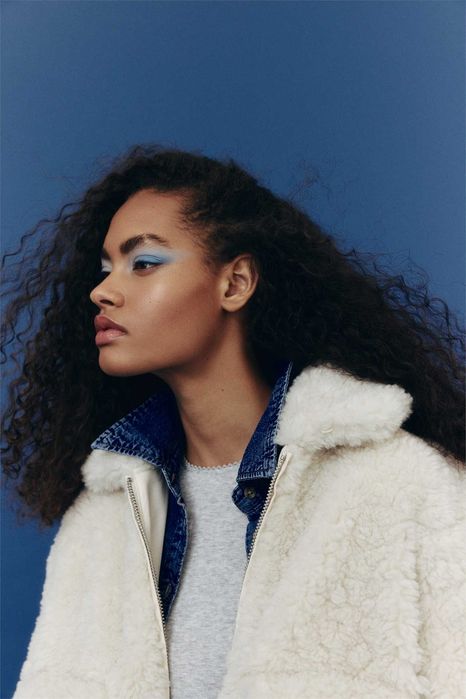 Kurtka puszysta S nowa kolekcja z misia kremowa PROMOCJA divided