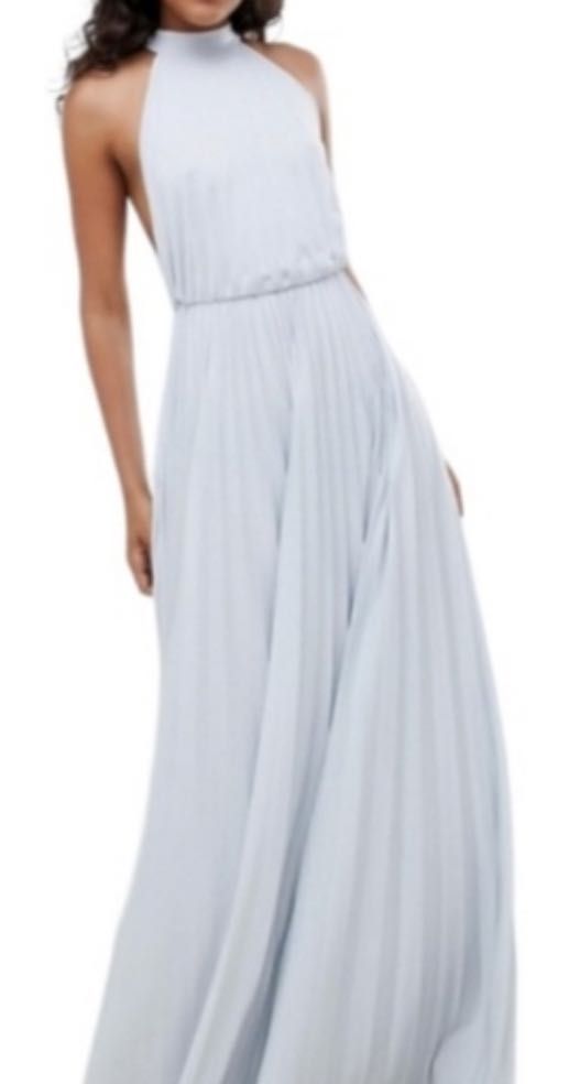 Plisowana jasnoszara sukienka Asos Tall r. L/XL