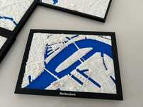 Mapa 3D com relevo Roterdão Holanda