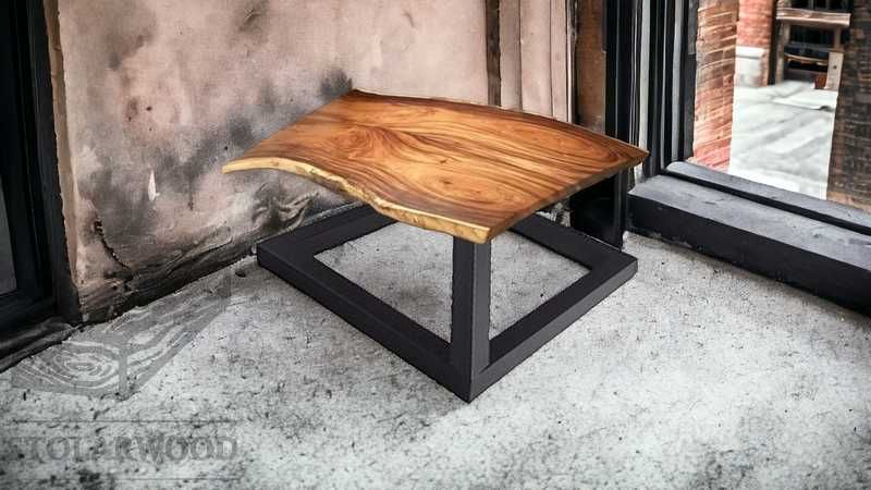 Stolik AZYL żywica drewno metal krzesła do jadalni salonu i ogrodu