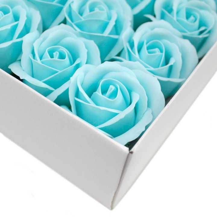 AwGifts_Róża Mydlana niebieska Baby Blue_1/2 BOXU 25 sztuk