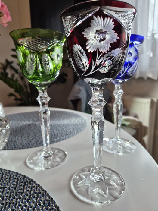 Kieliszki kryształowe, Remery,2 sztuki,( bordowy sprzedany)