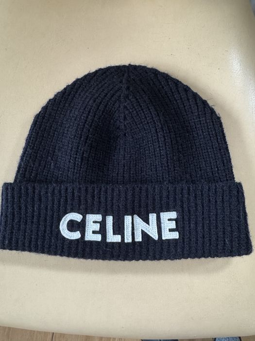 Czapka celine, czarna,ciepła,napis