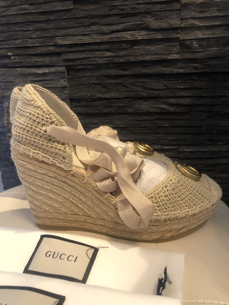 Gucci espadryle na koturnie