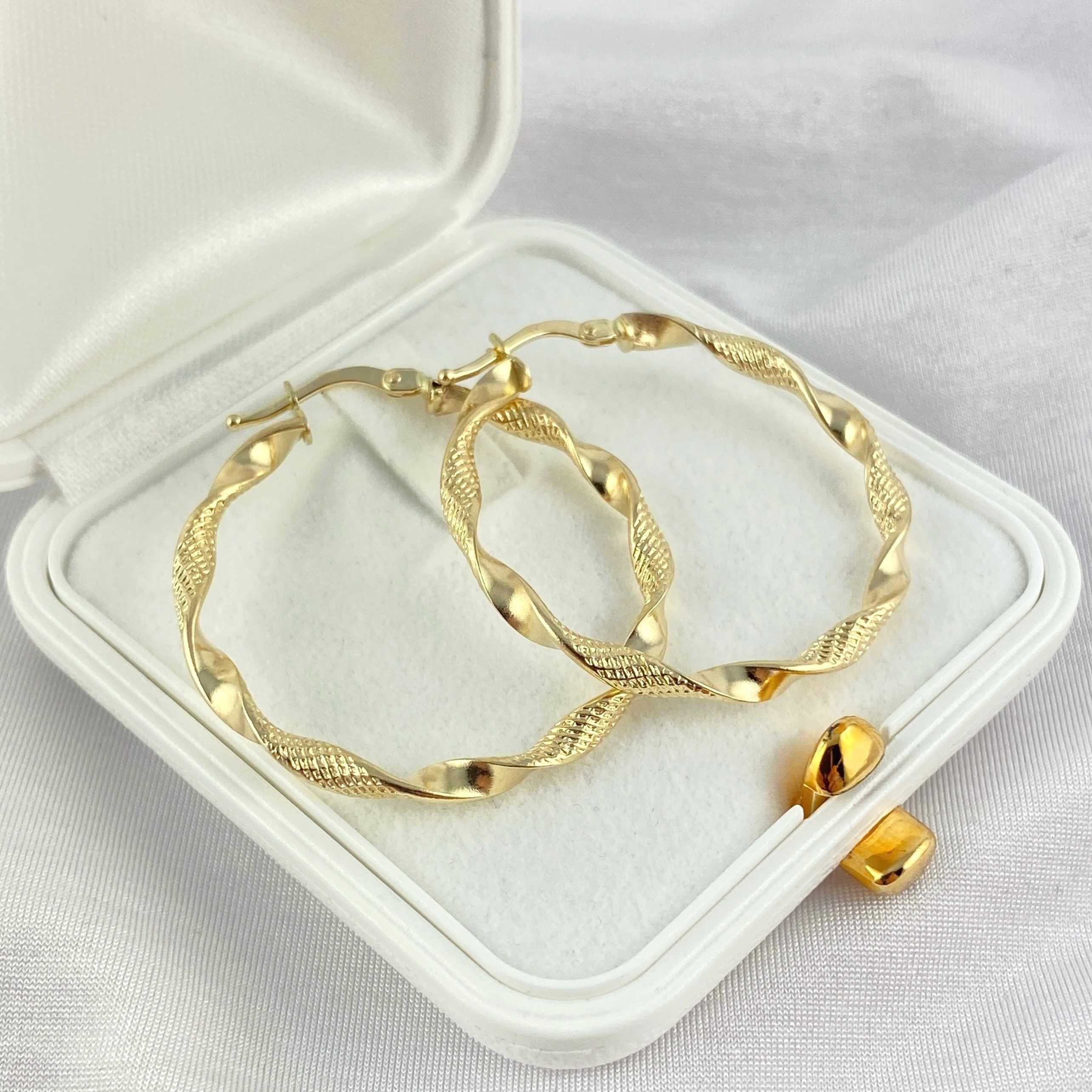 Cudowne ZŁOTE kolczyki skręcane KOŁA 3,1cm PR. 585 (14K)
