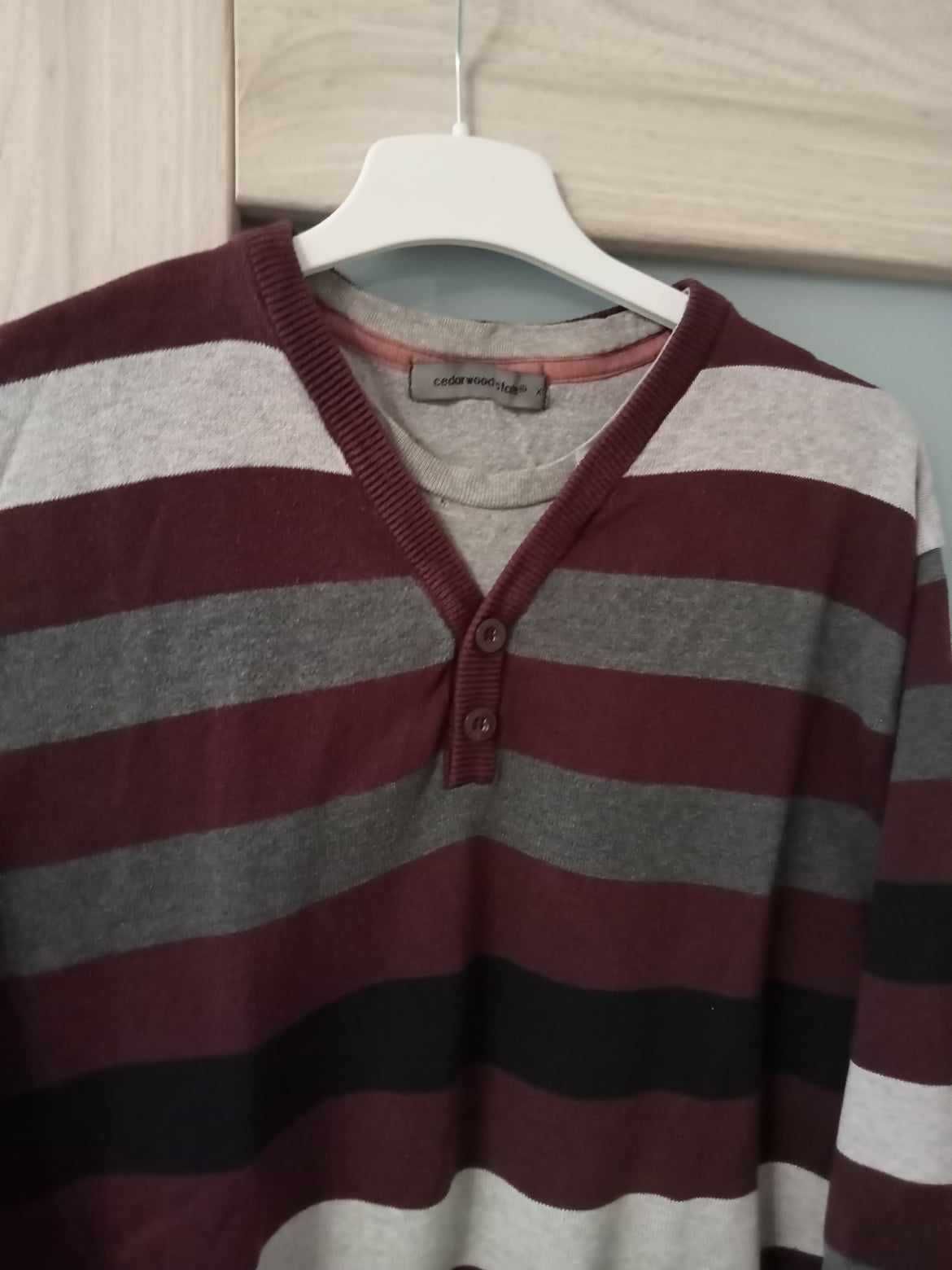 Sweter męski w pasy cedarwood state, rozmiar XL