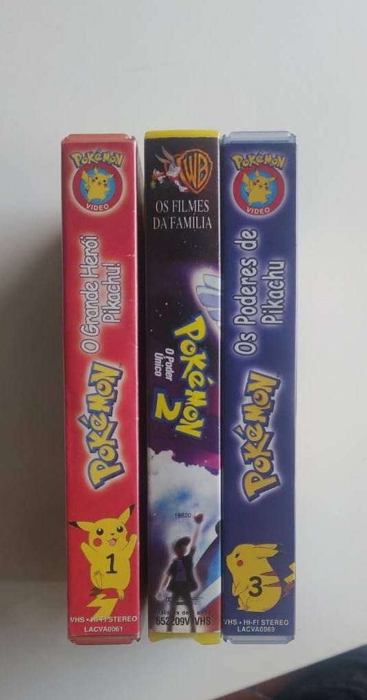 Cassetes VHS de filmes pokemon e outros (total 7 cassetes)