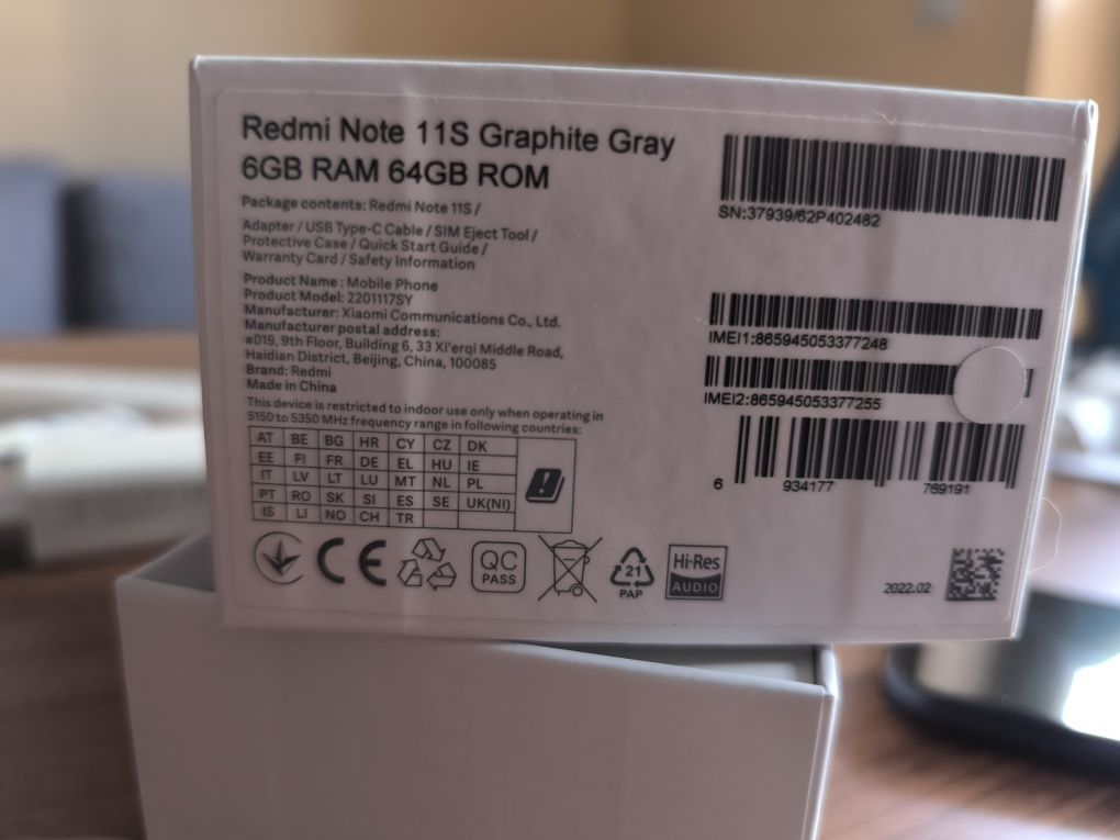 Xiaomi Redmi Note 11s  6/64 GB  graphite gray