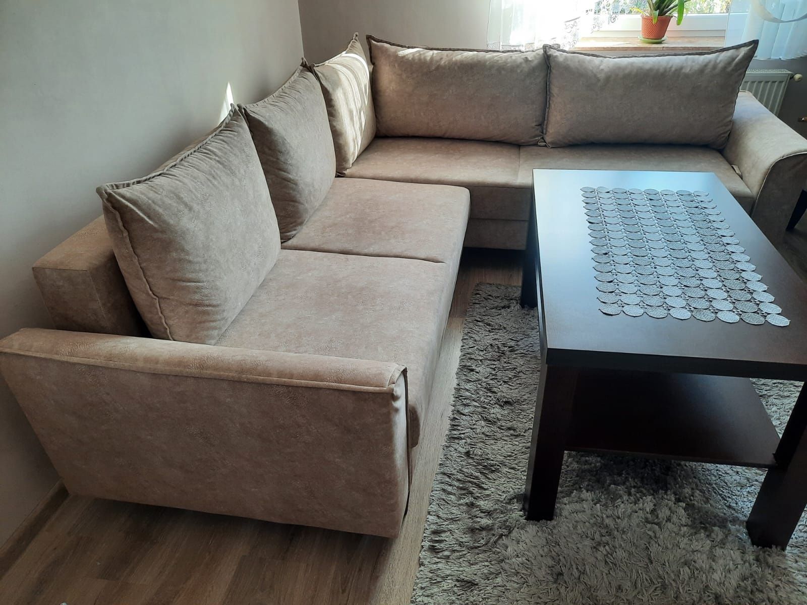 Narożnik sofa kanapa nowoczesny mebel z funkcją spania