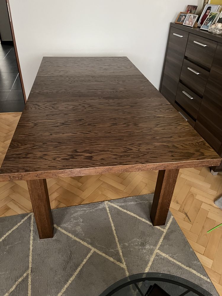 Stół rozkładany 130(180)x85 x76 wys., masywny, ze sklejki, stan 99/100